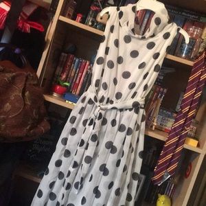 50’s styled black & white polka dot dress